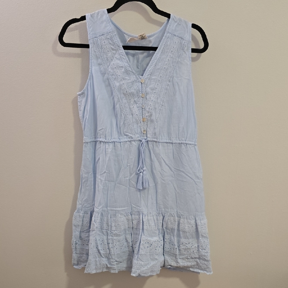 Joie, Womens Medium, Light Blue Sleeveless Dress with Lace Details